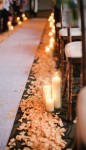 candles with rose petals for ceremony