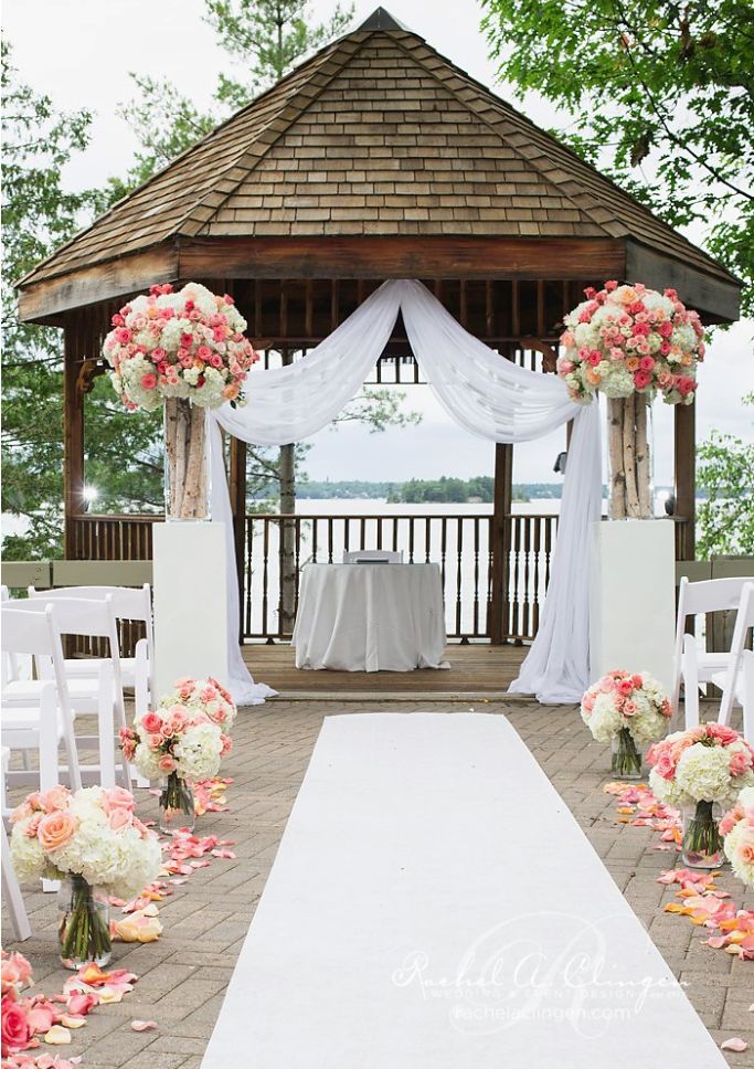 coral and white wedding reception ideas