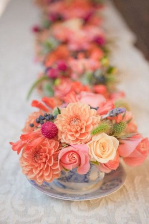 coral wedding centerpiece