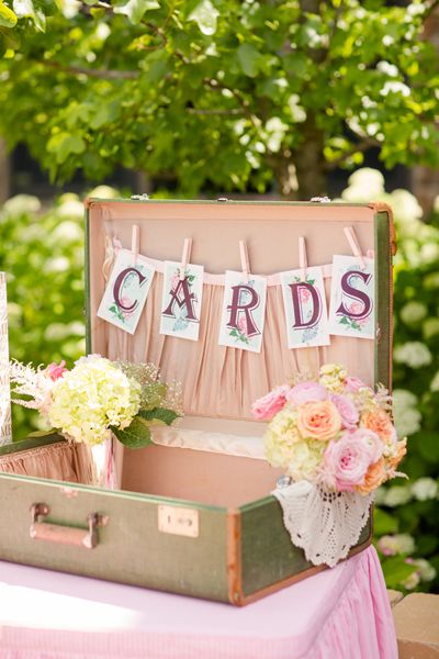 diy vintage wedding card suitcase