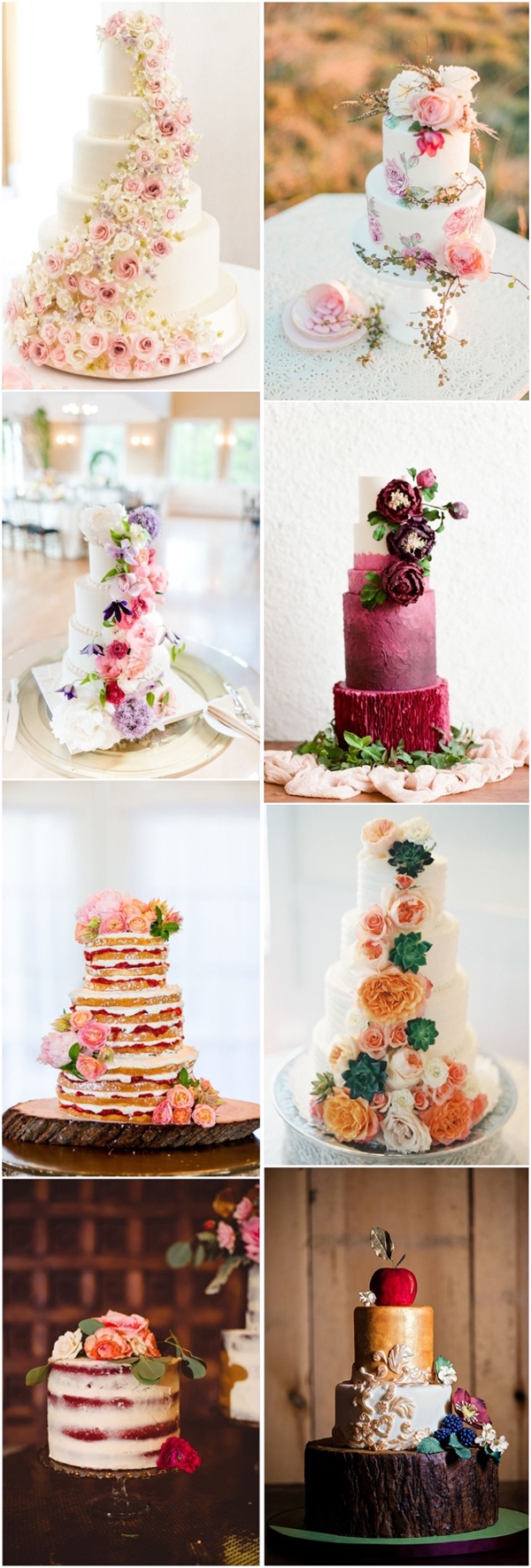 floral wedding cakes with flowers