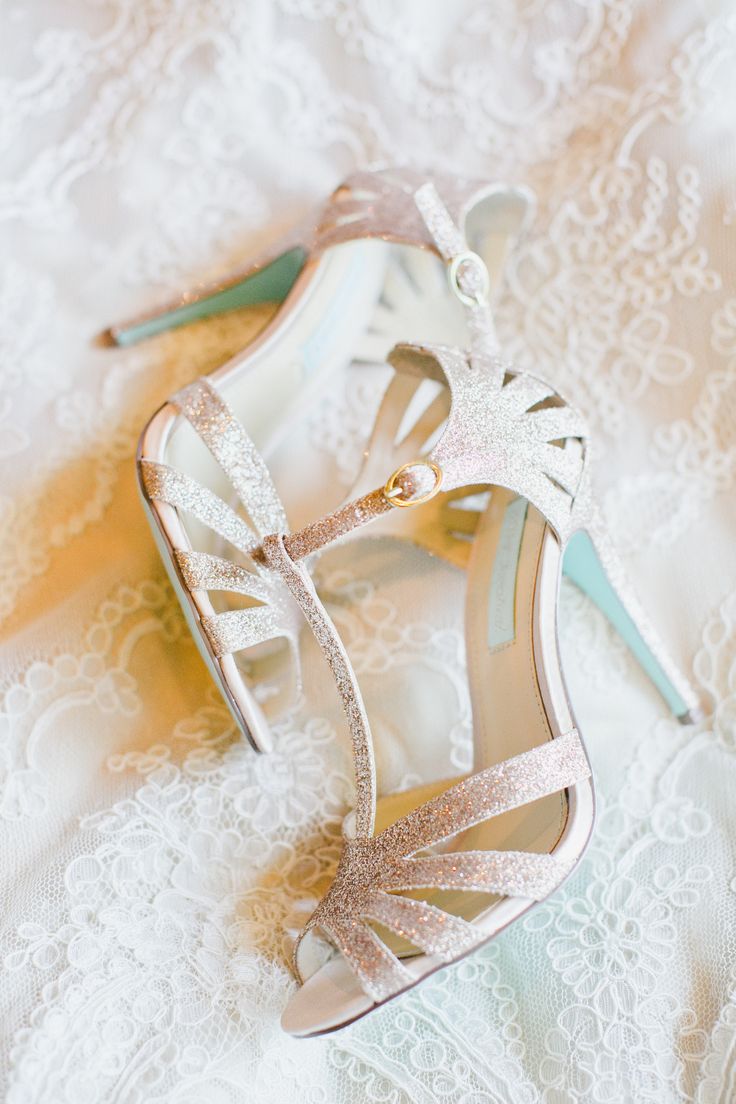 gold sequine vintage wedding shoes