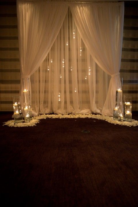 lights hung behind altar