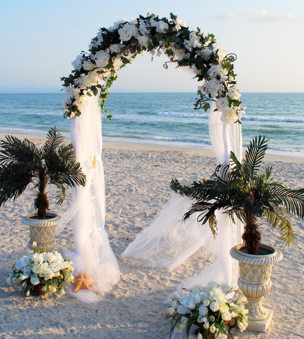 lots of white flowers beach wedding ideas