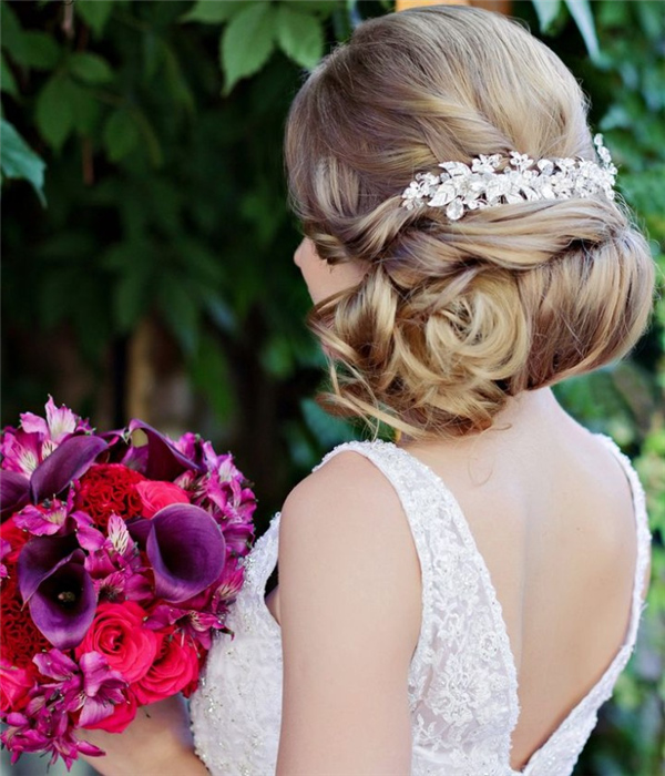 low messy updo wedding hairstyle