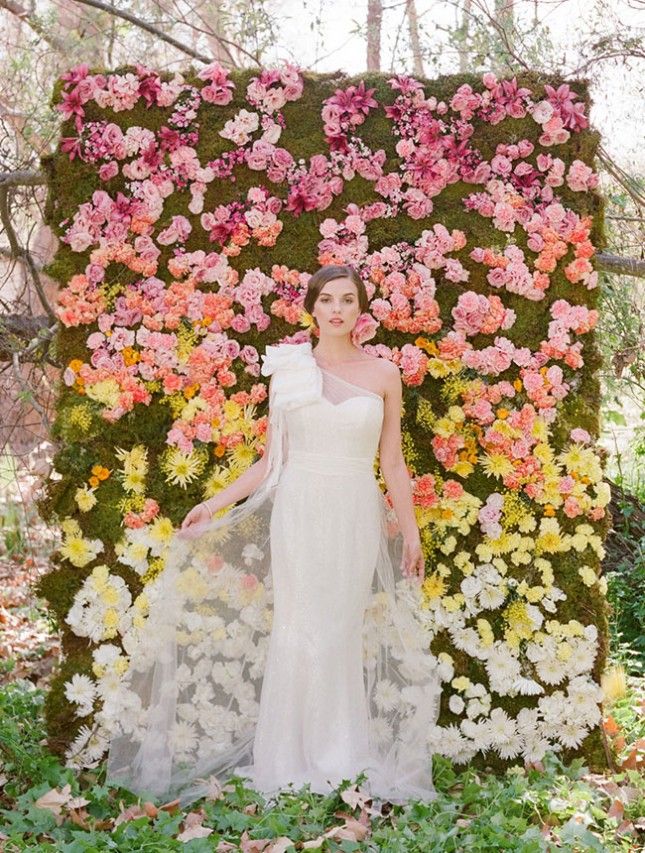 ombre floral wedding backdrop