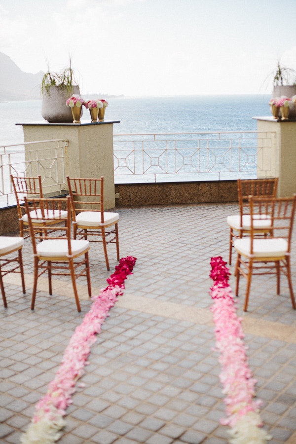 ombre petal aisle