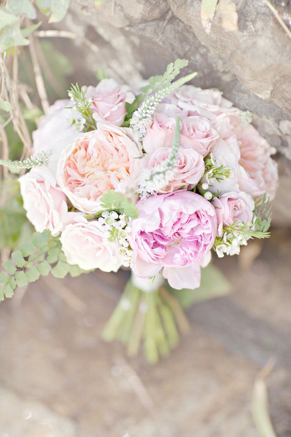 pink cabbage roses bridal bouquet