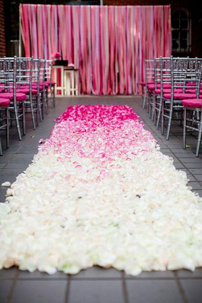 30 Totally Breath-taking Ways To Use Ombre Wedding Flowers 19 pink ombre wedding aisle ideas