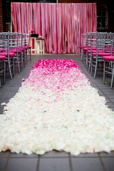 pink ombre wedding aisle ideas