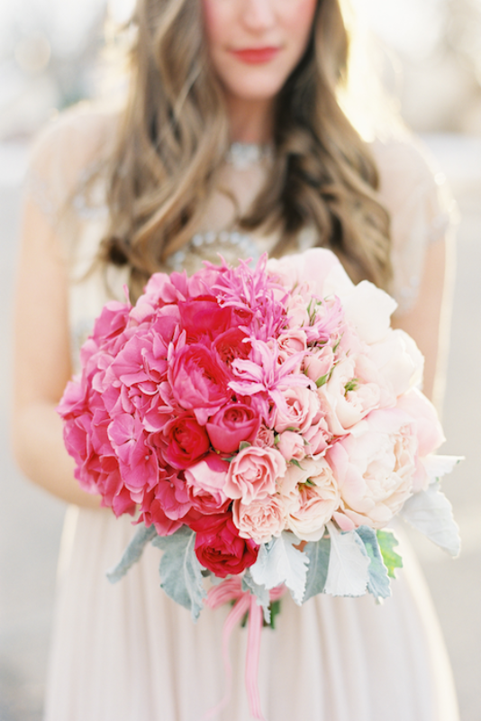 pink ombre wedding bouquet