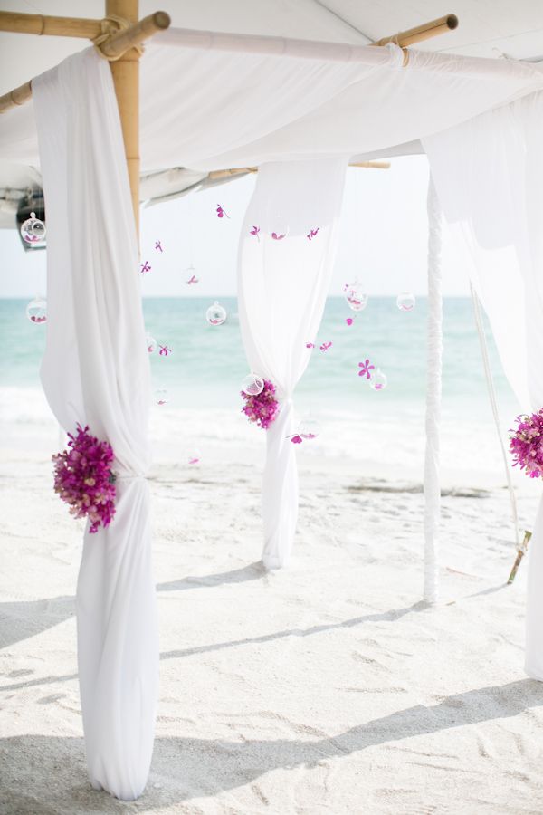 purple beach wedding arch decor ideas