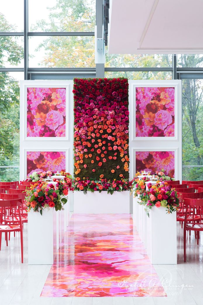red flowers wedding backdrop ideas