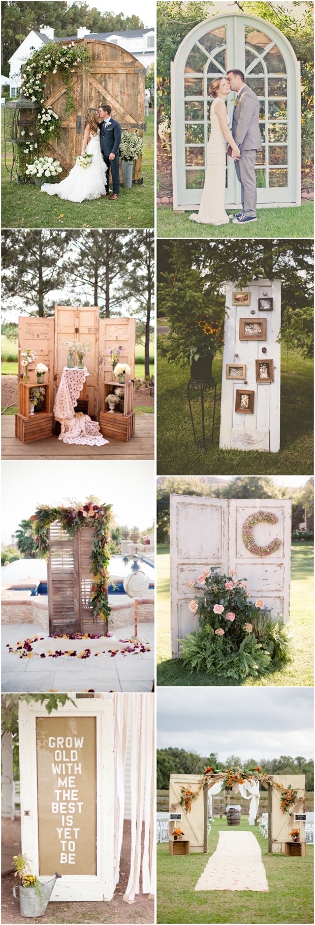 rustic old door wedding ideas- country outdoor wedding decors