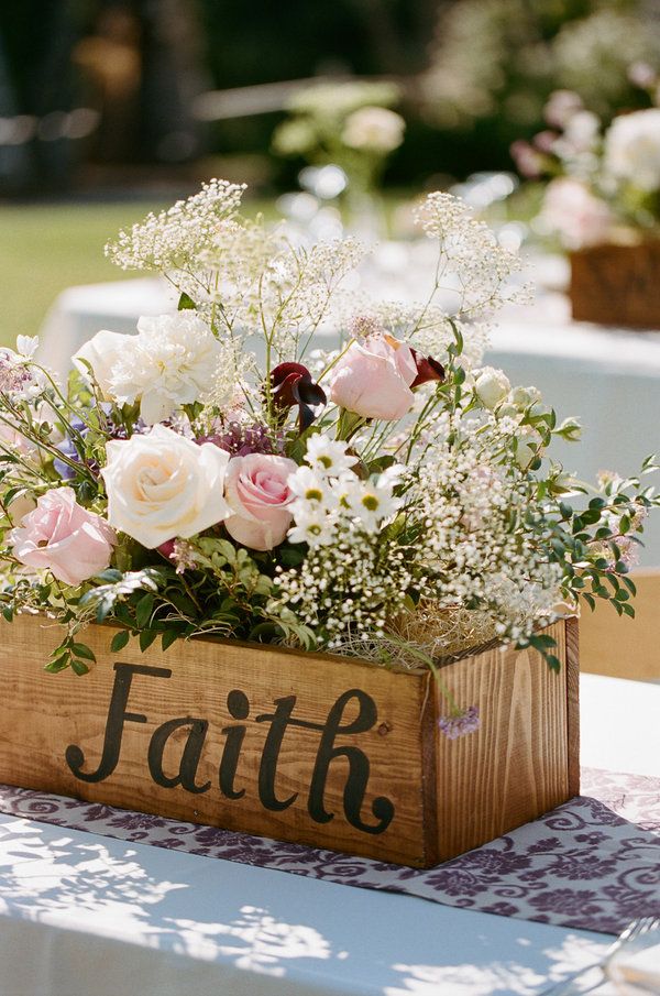 rustic reception wedding flowers