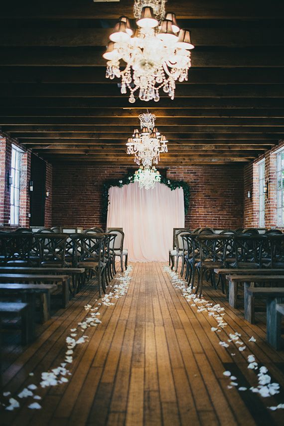 rustic wood floor wedding decor