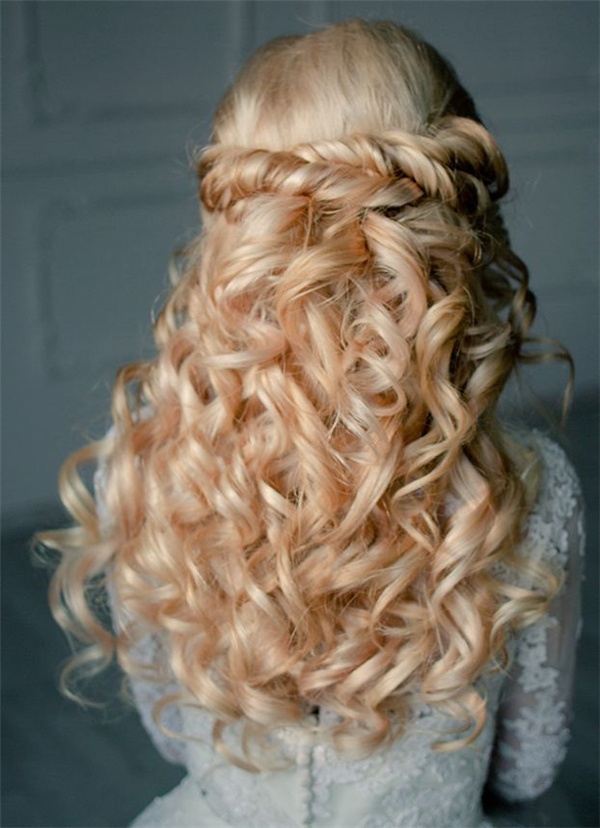 simple half down half up hairstyle for wedding