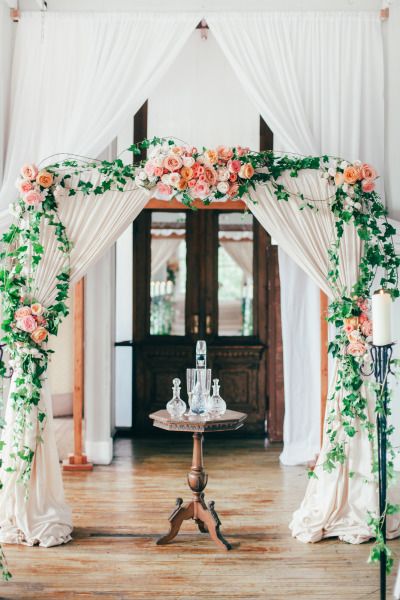 35 Dreamy Indoor Wedding Ceremony Backdrops 11 stunning pink and green wedding ceremony ideas