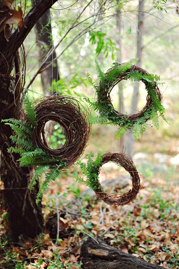 twig and fern wreath backdrop