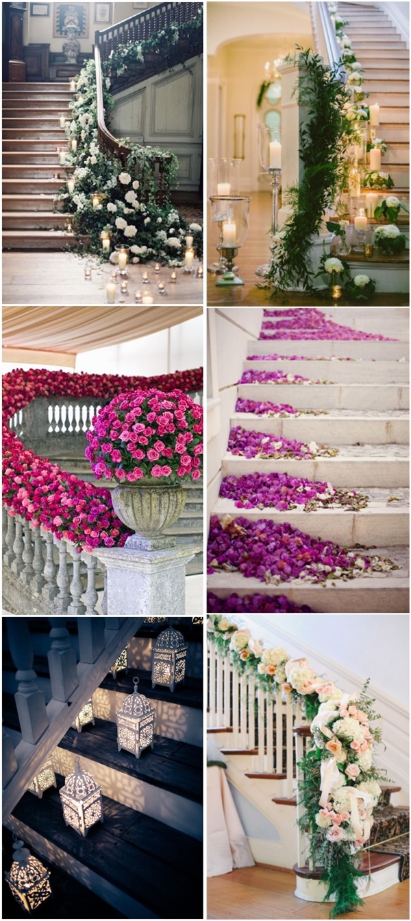 unique staircase wedding decor ideas