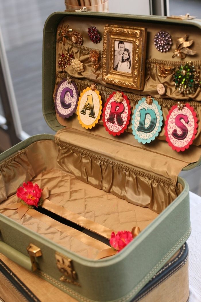 42+ Adorable Vintage Suitcases Wedding Ideas 15 vintage suitcases as card holders