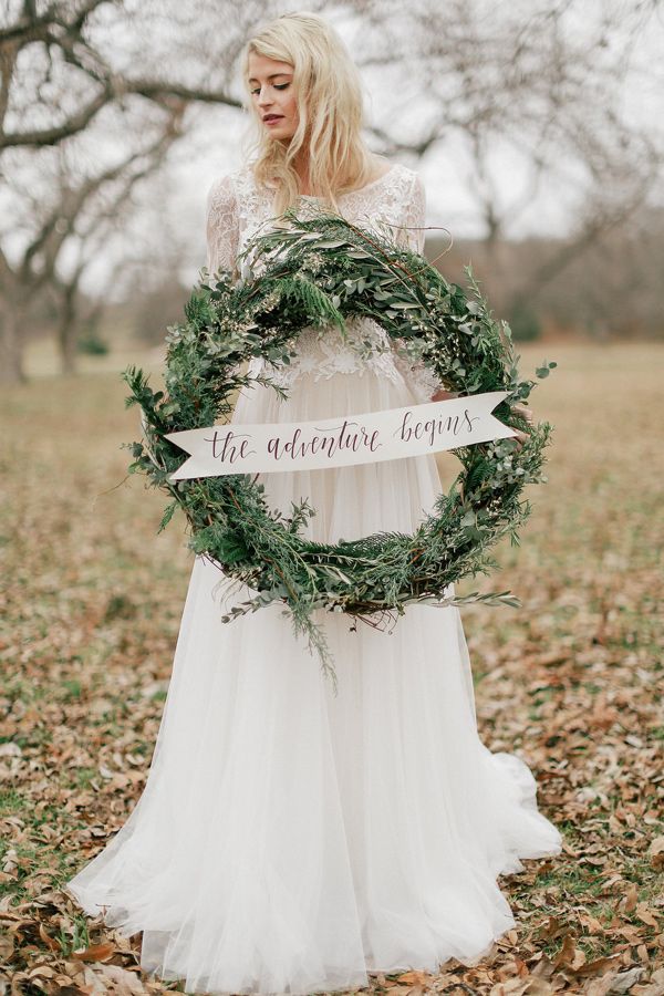 winter green wedding wreath