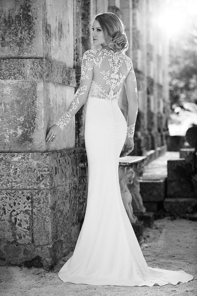 Backless illusion lace wedding dress from the Martina Liana 2016