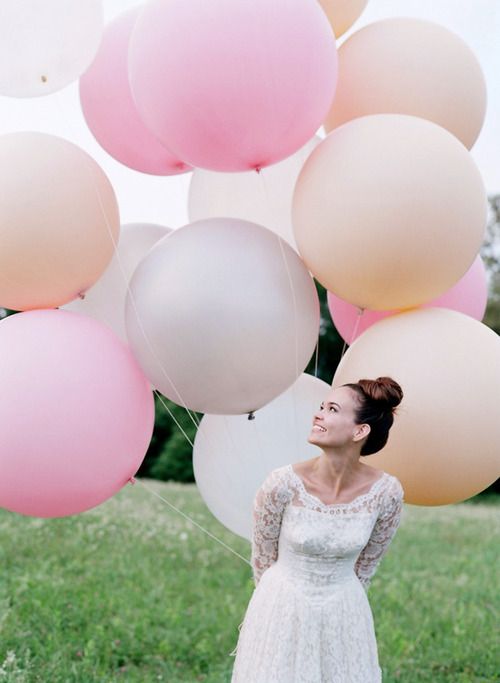 Balloons are a great prop for bridal and engagement photography