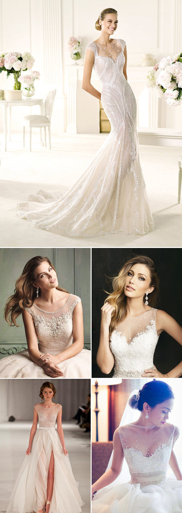 Embellished Illusion Wedding Dress