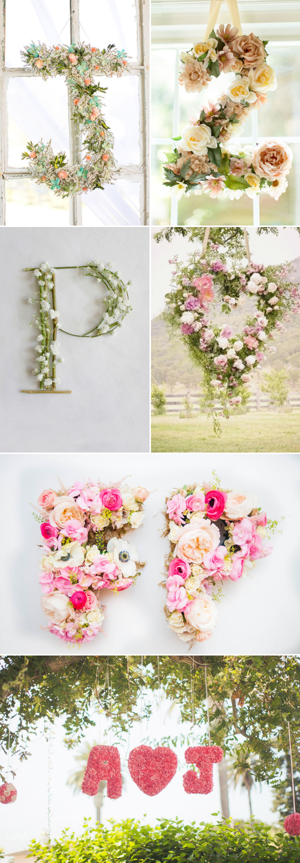 Floral wedding monogram decor ideas