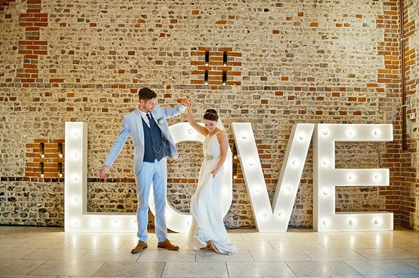 Giant Love Letters wedding backdrop