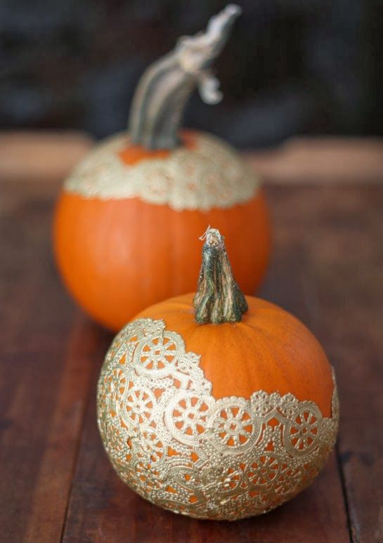 Golden Doily Pumpkins