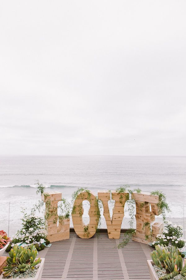 LOVE backdrop for the ceremony