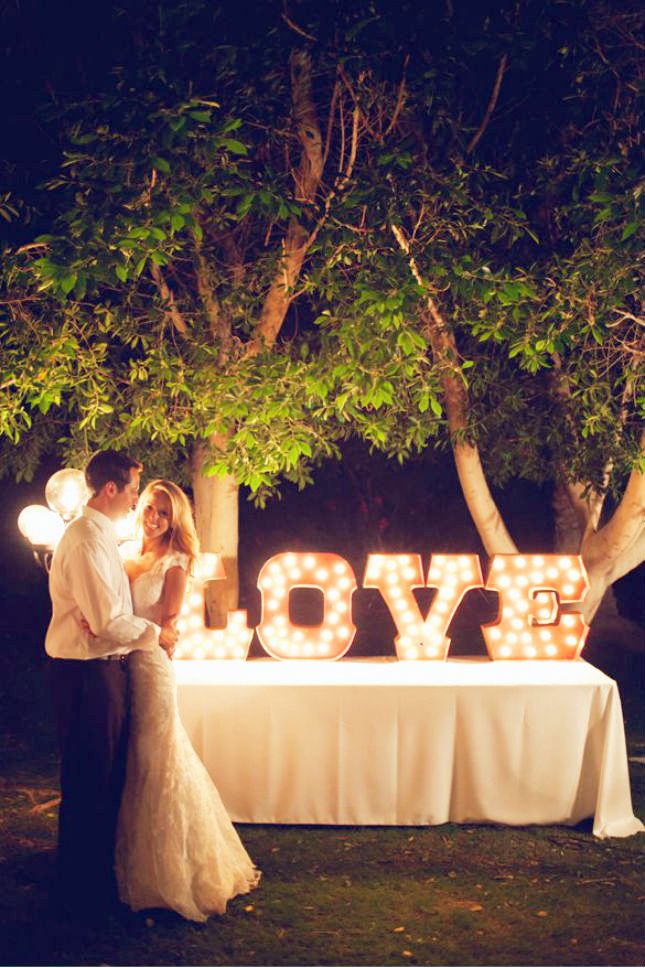 Love Lights as Wedding Decor