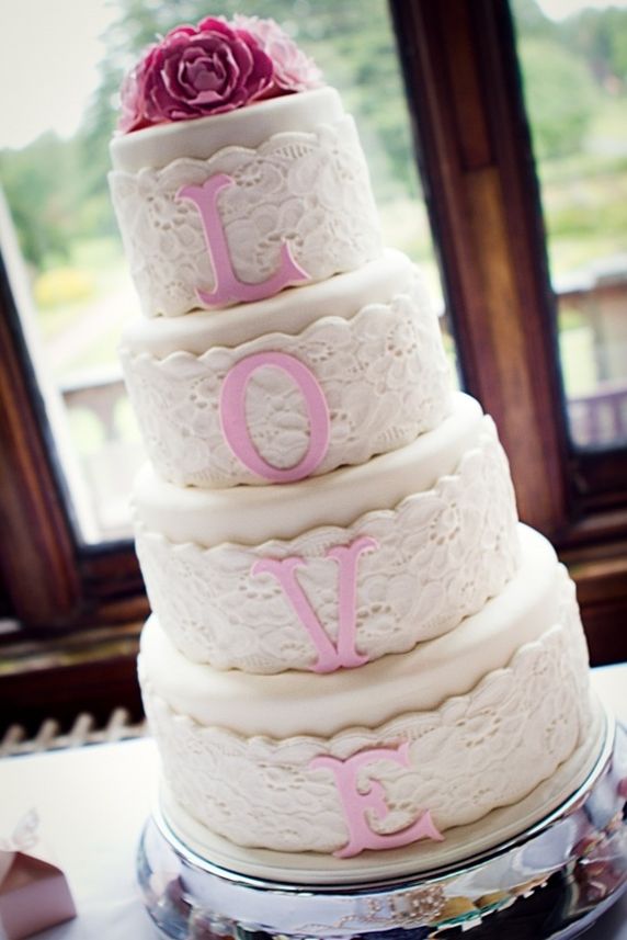 Love and Lace Wedding Cake
