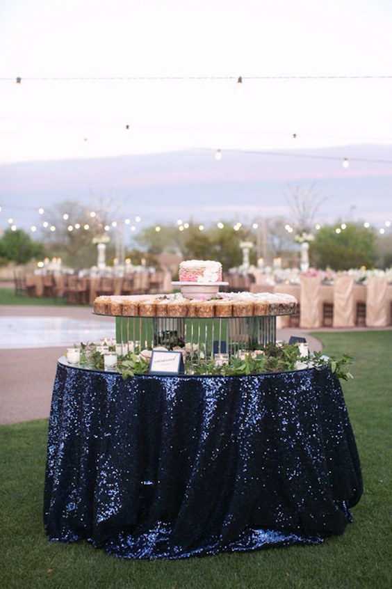 Navy Blue Sequin Wedding Tablecloths