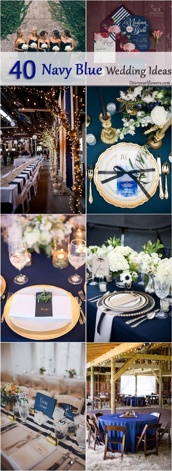 Navy blue wedding color theme ideas