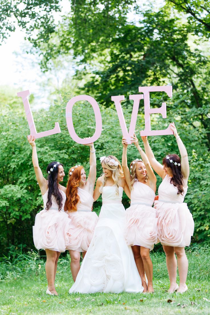 35+ Awesome LOVE Letters Wedding Decor Ideas 21 One Shoulder Bridesmaid Dresses