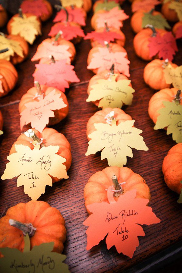 Pumpkin Wedding Place Cards