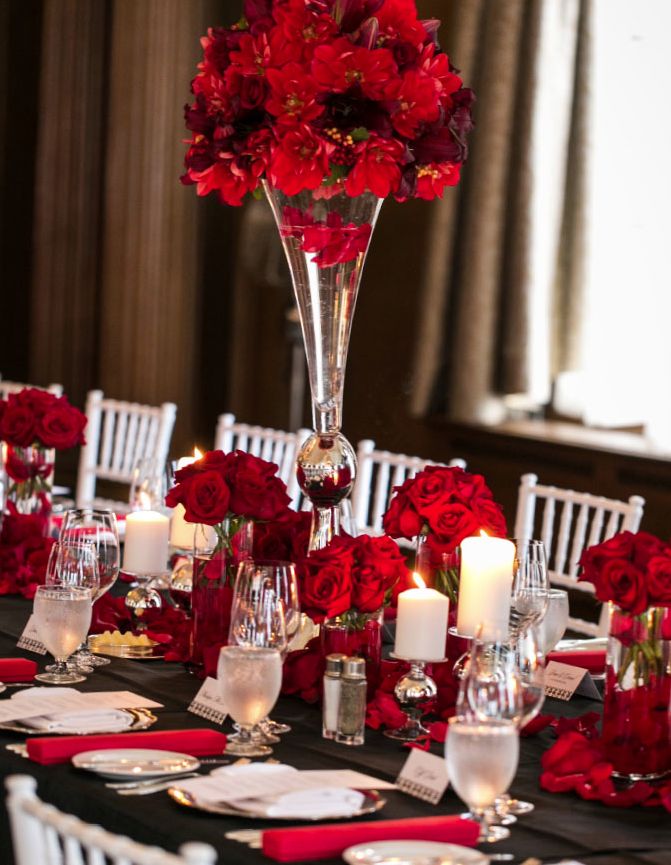 Red Roses Wedding Centerpiece Ideas.