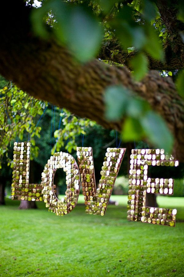 35+ Awesome LOVE Letters Wedding Decor Ideas 28 Shimmery Love Letters Wedding Hanging Decor