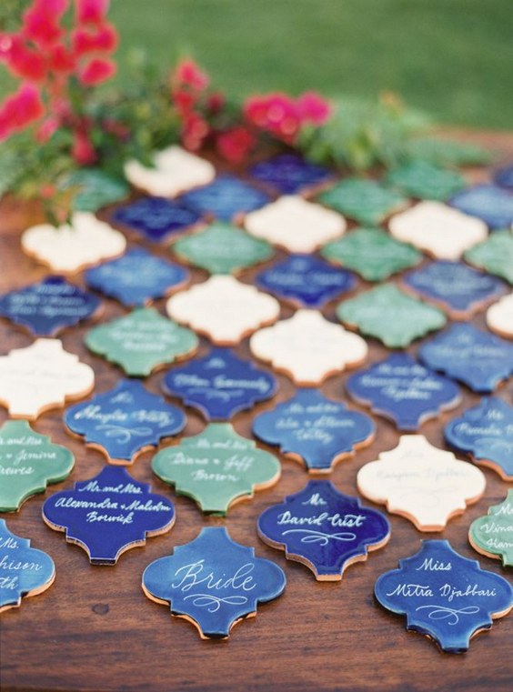 Terracotta tile escort cards