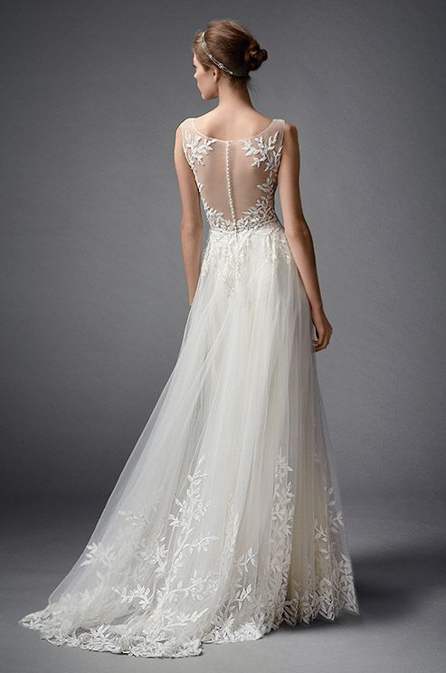 Watters wedding dress with breathtaking illusion back detail
