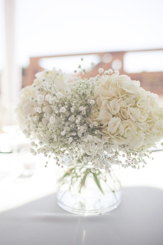 Winter wonderland wedding- babys breath & hydrangea