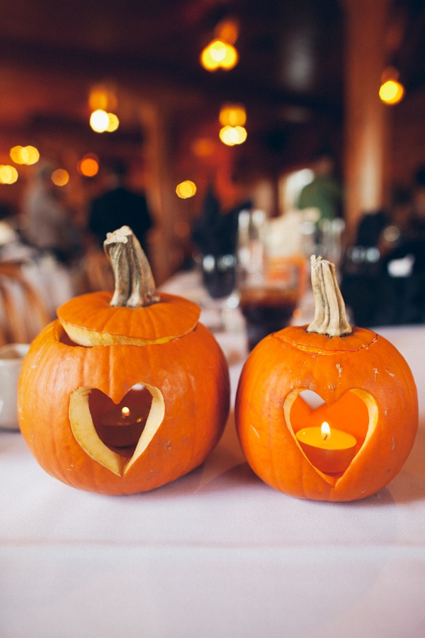 carved pumpkins for fall wedding