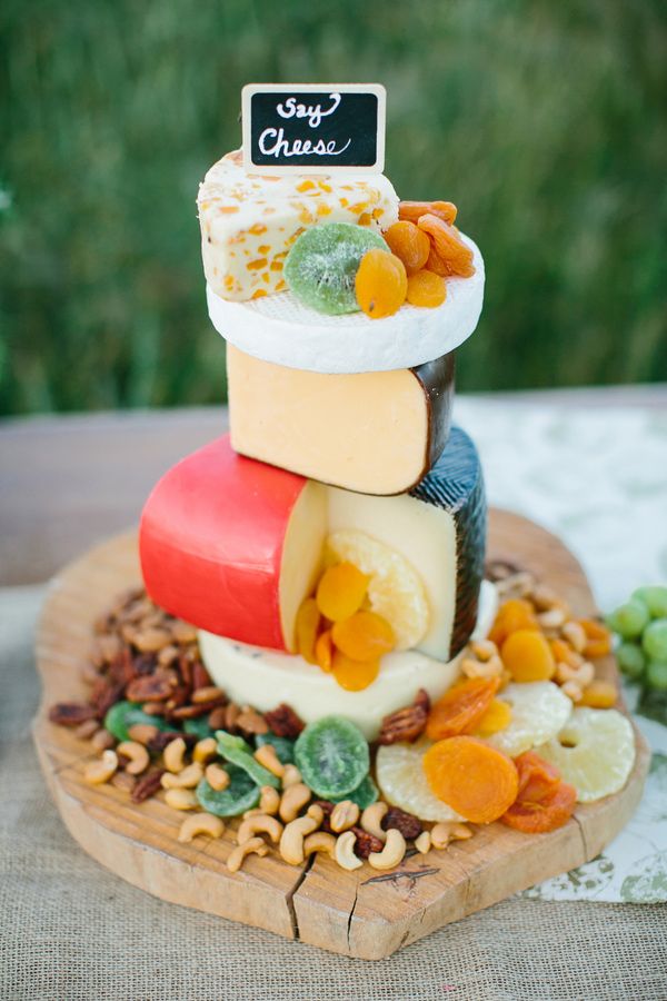 colorful cheese wedding cake