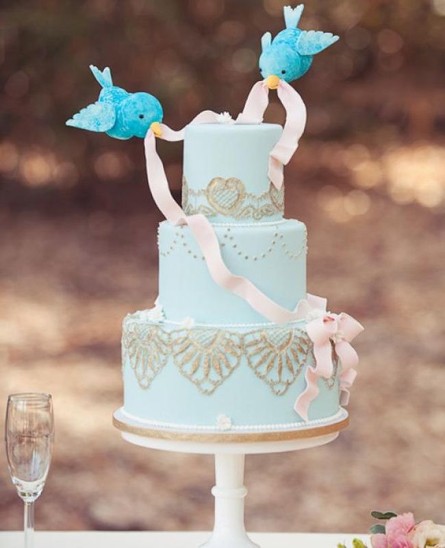 disney blue wedding cake
