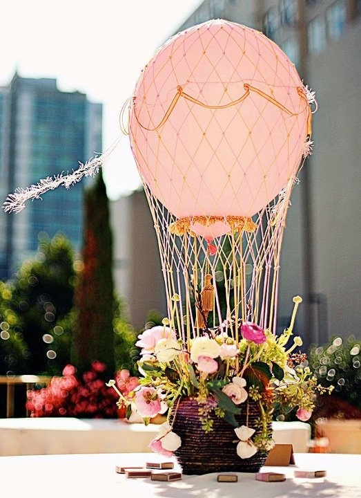 giant hot air balloon wedding centerpiece