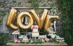gold lover letter wedding decor ideas