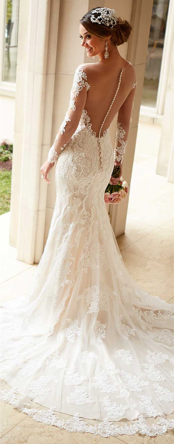 illusion low back details stella york wedding dresses style